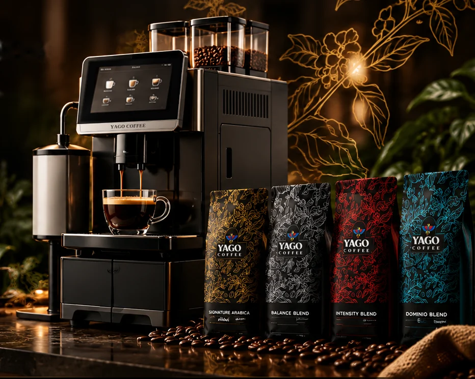 Професионална кафе машина YAGO COFFEE и четирите бленда